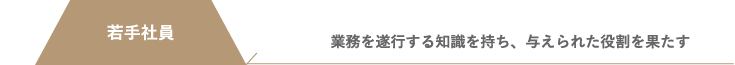 若手社員 - 業務を遂行する知識を持ち、与えられた役割を果たす