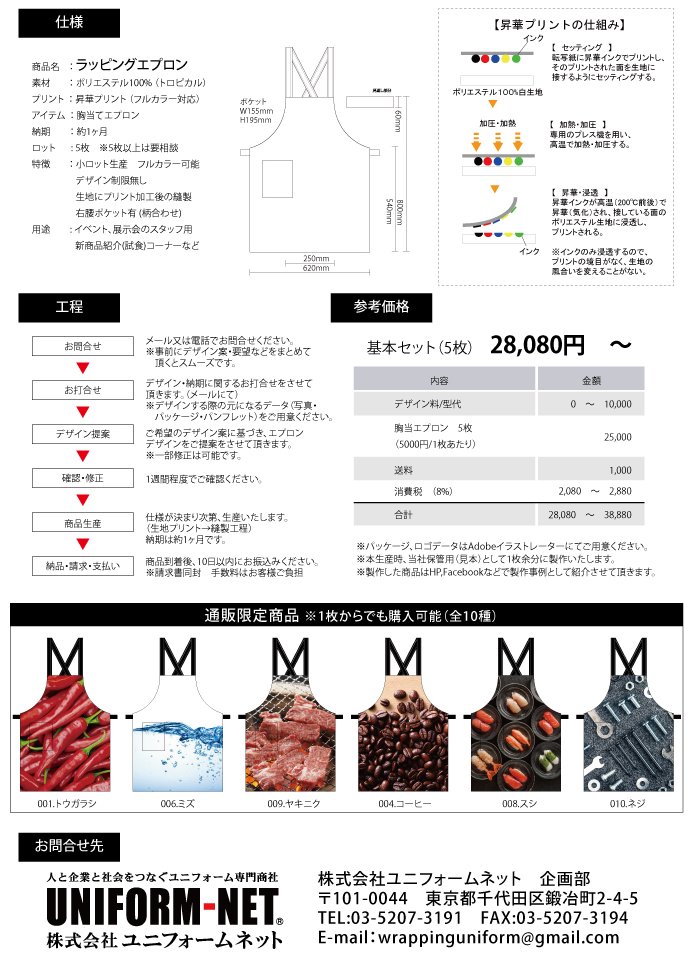 ラッピングユニフォームチラシ裏