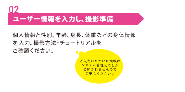 2ユーザー情報を入力し、撮影準備