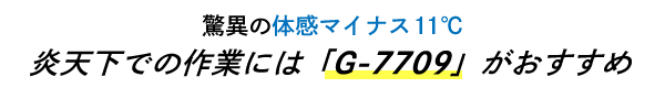 驚異の体感マイナス11℃！炎天下の作業にはG-7709がおすすめ