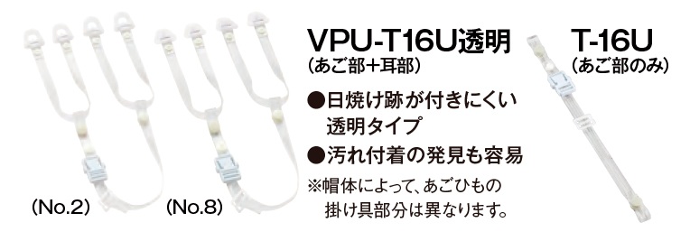 透明タイプのあごひも